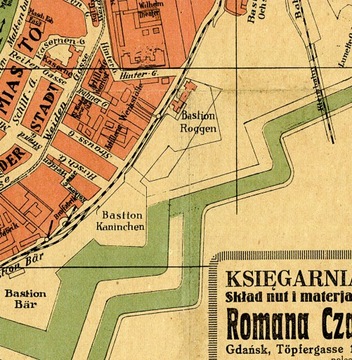 Старый план Вольного города Гданьска, 1921 год. 70х50см