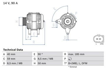 фото thumb №2, Генератор 12v bosch 0986041920 037903025m