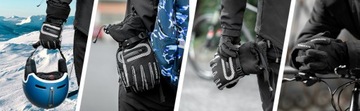 Зимние лыжные перчатки, велосипедные до -30°С, теплые 2в1 ROCKBROS S171-BGR L