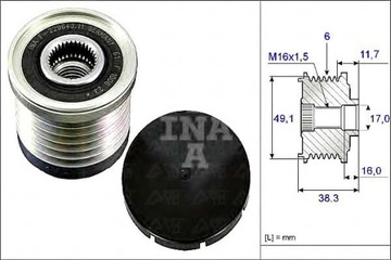 фото thumb №2, Колесо ременное генератора renault ina