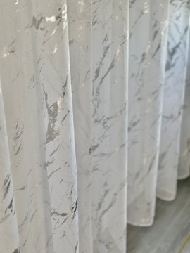 TKANINA FIRANA MATERIAŁ SREBRNY MARMUREK ETAMINA BETON SALON POKÓJ