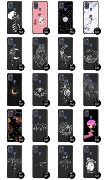 Матовый чехол для Samsung A21s, резиновые узоры + СТЕКЛО