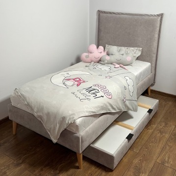 современная односпальная детская кровать с обивкой FRILL 90x160 90x200