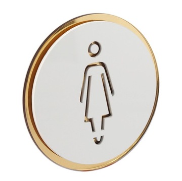 Tabliczka okrągła na drzwi TOALETA WC damska