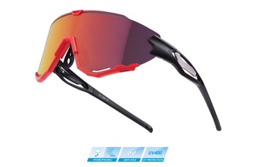 Okulary rowerowe FORCE CREED czarno-czerwone