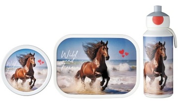 MEPAL LUNCHBOX ŚNIADANIÓWKA POJEMNIK OWOCE BIDON HORSE KOŃ ZESTAW DZIECKA