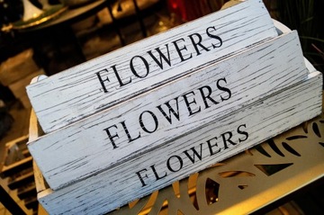 TACA DREWNIANA FLOWERS 29X19CM