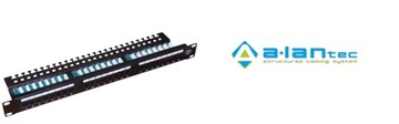 Patch panel kat5e 24 porty LSA z półką 1U/19''
