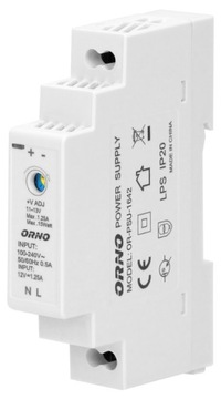 Блок питания на DIN-рейку 12В постоянного тока ORNO OR-PSU-1642 15Вт