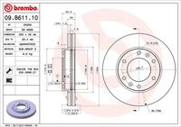 фото thumb №2, Brembo 09.b611.10 диск тормозная