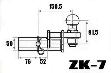 фаркоп TOWBALL ADAPTER США JEEP WRANGLER