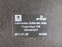 фото thumb №7, Пол обшивка багажника задняя peugeot rcz ym16401277