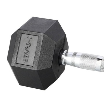Гантель стальная прорезиненная Hex Pro, 16 кг.