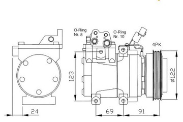 фото thumb №10, Компресор кондиціонера kia sportage 2,016v 04- hyundai elantra 2000-2006