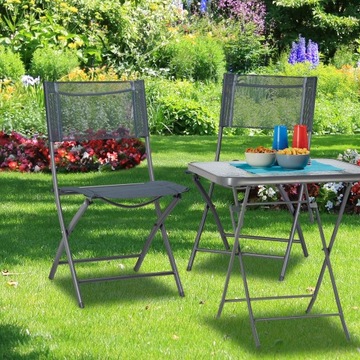 Набор из 2 садовых стульев Relaxdays, серый металл