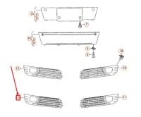 фото thumb №7, Audi a8 d3 передний бампер правый решётка 4e0807680b