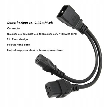 Кабель IEC320 C19 IEC320 C13 — IEC320 C20