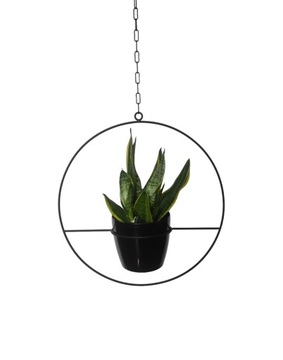 KWIETNIK NA ŚCIANĘ WISZĄCY METALOWY LOFT NA ROŚLINY CZARNY 50 CM DO SALONU