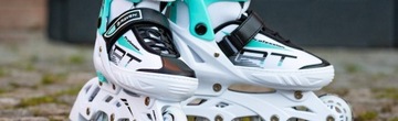 Роликовые коньки Фигурные коньки 2в1 Регулируемые RAVEN Profession White/Mint 38-42
