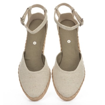 Espadryle płaskie SPOTYKANKA len jasny DZ01 38