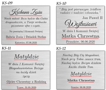 PAMIĄTKA PIERWSZEJ KOMUNII ŚWIĘTEJ SREBRNY OBRAZEK PREZENT GRAWER DEDYKACJA