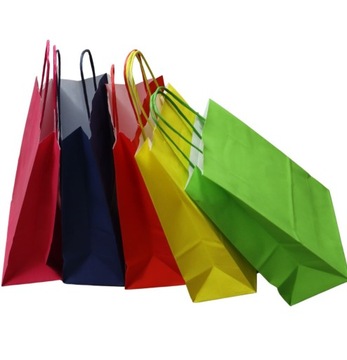 Torba torebka papierowa z uchwytem kraft 250x110x320 zielona 10szt.