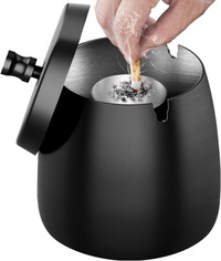 фото thumb №9, Закрывающая пепельница наружная чёрная na балкон сад ze сталь