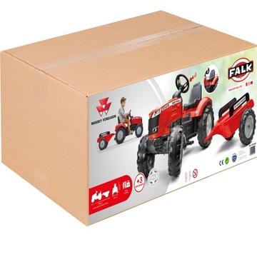 ПЕДАЛЬНЫЙ ТРАКТОР FALK MASSEY FERGUSON С ПРИЦЕПОМ КРАСНЫЙ