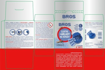 BROS Elektro PRZECIW KOMAROM Biobójcze Ochrona na Komary + 20 Wkładów