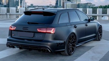 фото thumb №10, Диффузор audi a6 c7 рестайлинг 15-18 rs6 вид полный чёрный накладка обычный бампер
