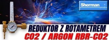 РЕДУКТОР С РОТАМЕТРОМ ДЛЯ СО2-СВАРОЧНЫХ МАШИН SHERMAN RBR CO2