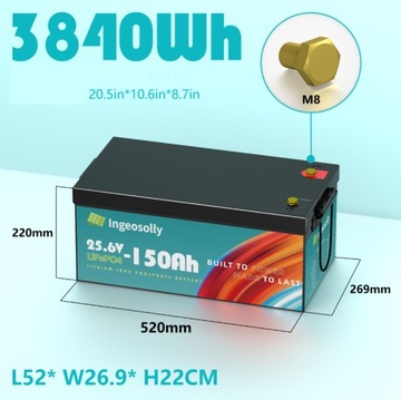 Литий-ионный (Li-Ion) аккумулятор Ingosolly 24 В 150Ач 150000 мАч