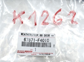 фото thumb №2, Toyota ch-r chr прокладка дверь правых зад задняя новая org 67871-f4010