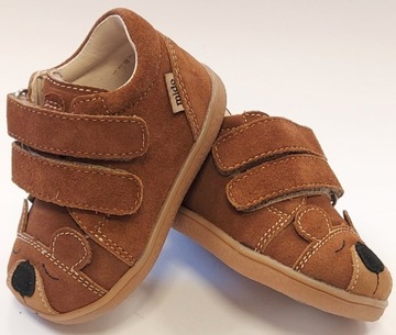 PÓŁBUTY BAREFOOT PÓŁWYSOKIE ELASTYCZNE BRĄZOWE RZEPY MIDO R 26 W 15,90 CM