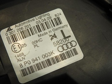 фото thumb №8, Лампа левая передняя перед audi a3 8p 8p0941003k 0301206201