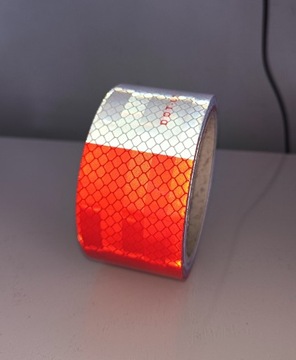 фото thumb №7, Стрічка попереджувальна плівка відбивна білий червона 50mm grandes