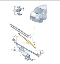 фото thumb №10, Vw transporter t6 передня частина aero двірник arm rhd 7e2955409d