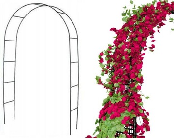 DUŻA PERGOLA OGRODOWA na pnącza ŁUK METALOWA 2,4m x1,40m NA KWIATY RÓŻE
