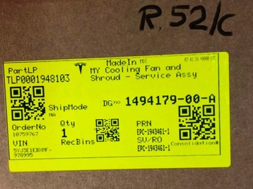 фото thumb №9, Корпус вентилятора вентилятор tesla y 3 рестайлинг 1494179-00-a 1494179-00-b