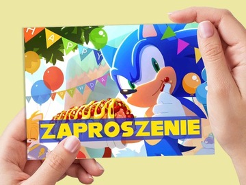 ДЕТСКИЕ ПРИГЛАШЕНИЯ SONIC FAST ЕЖИК НА ДЕНЬ РОЖДЕНИЯ РЕБЕНКА + КОНВЕРТ