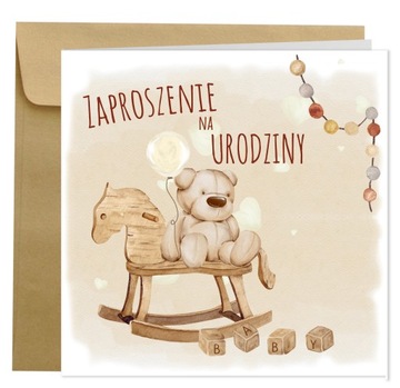 ZAPROSZENIA PERŁOWE na URODZINY Z KOPERTĄ
