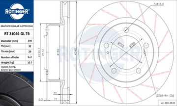 ROTINGER TARCZE RT 21046-GL T6 + KLOCKI RT 2PD21340