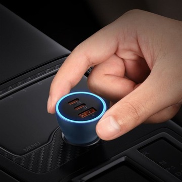 Автомобильное зарядное устройство Baseus 2xUSB-C, USB-A, QC, 65 Вт