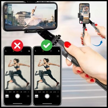 ДЕРЖАТЕЛЬ ДЛЯ ТЕЛЕФОНА SELFIESTICK GIMBAL АВТОМАТИЧЕСКАЯ СТАБИЛИЗАЦИЯ 360 БЕЛЫЙ