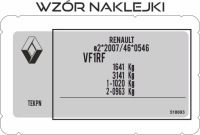 Купить Наклейка табличка идентификационная renault, фото thumb