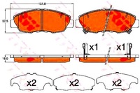 фото thumb №1, Trw тормозные колодки тормозные honda перед accord