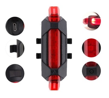 Zestaw LED Tył Przód na USB lampka rowerowa E100