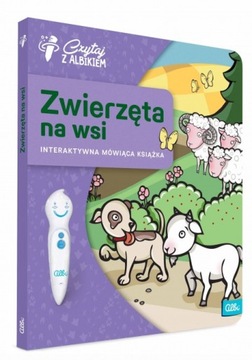 Животные в сельской местности читают с книгой albik albi