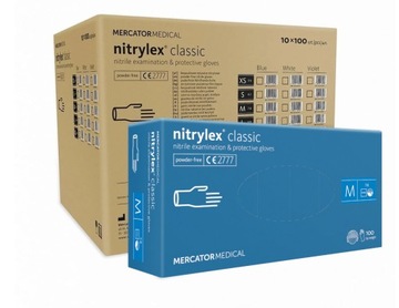 RĘKAWICE rękawiczki NITRYLOWE NIEBIESKIE M x10