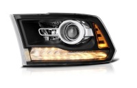 Купить Dodge ram 2013- линза led фара левая черная eagle h9 + hb3, фото thumb